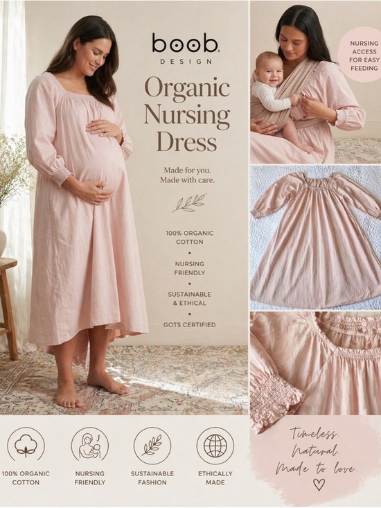 Boob Design Other - Boob Design Organic Nursing + Maternity Dress - Blush Pink